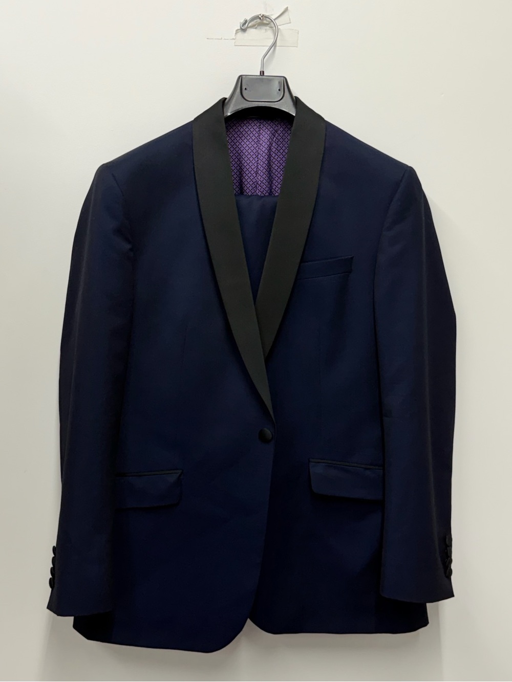 Navy Shawl Collar Tuxedo with Black Satin Trims - Ted Baker